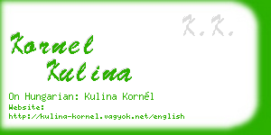 kornel kulina business card